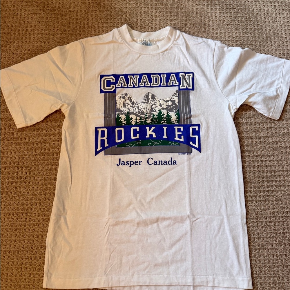 Men’s Vintage Canadian Rockies Graphic T-Shirt Jasper Size M
